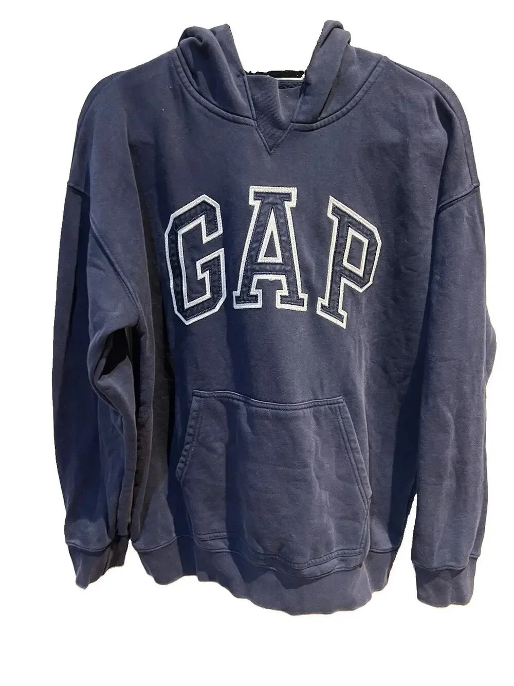 GAP Teen Navy Sweatshirt 18/20 Unisex Spell Out Logo Crewneck Pullover Y2K GUC